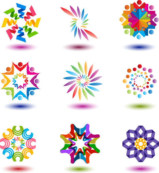 warna-warni abstrak bentuk untuk desain logo