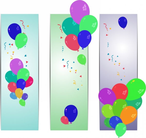 bunte Ballons Hintergrund setzt fliegende Objekte ornament