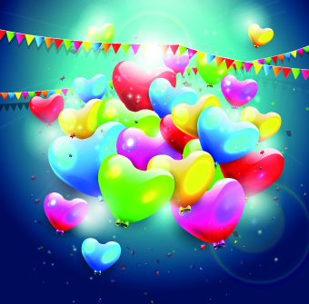 renkli balonlar mutlu doğum günü tebrik kartları arka plan