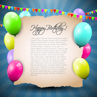 bunte Luftballons happy Birthday Grußkarten Hintergrund