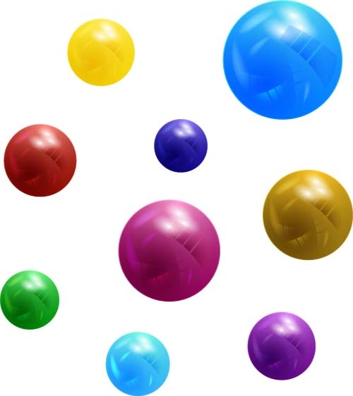 Colorful Balls Design Element Vector Set