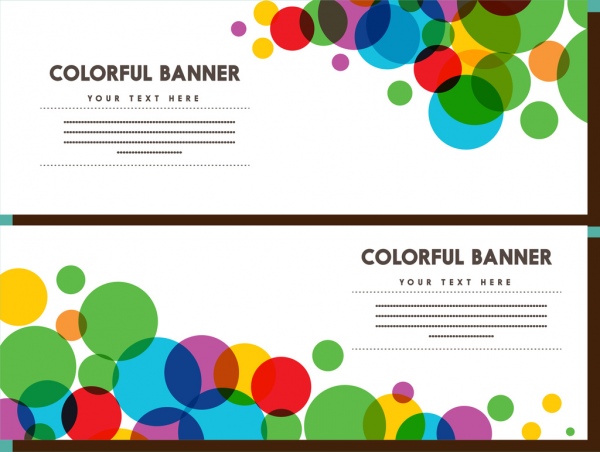warna-warni banner set bokeh gaya desain