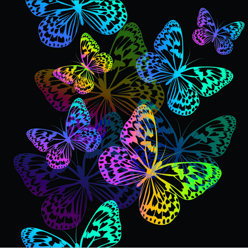 kupu-kupu berwarna-warni desain vektor