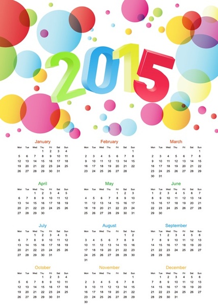 illustrazione vettoriale colorato calendar15