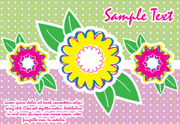 tarjeta colorida con flores