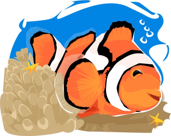 peces coloridos dibujos animados bajo el mar