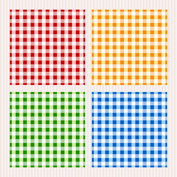 pola kotak-kotak berwarna-warni set vektor ilustrasi
