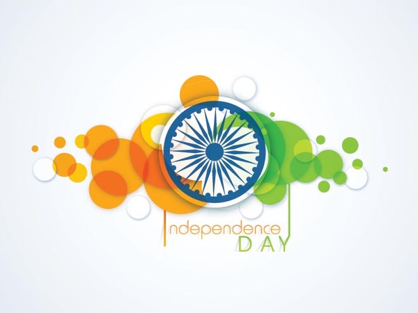 padrão de círculo colorido com fundo de dia de independência indiano asoka