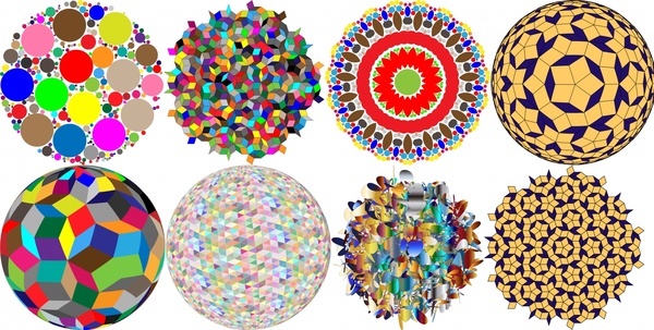 ilustração do vetor ícones círculos coloridos