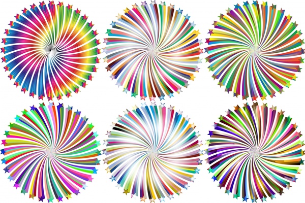 lingkaran berwarna-warni vektor ilustrasi dengan ilusi gaya