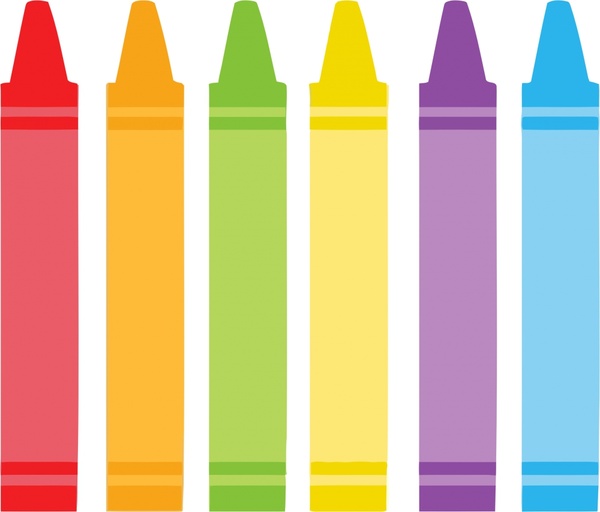 crayones coloridos establece ilustración vectorial