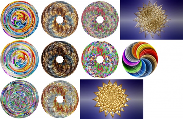 Cerchi colorati illusione insieme vettoriale illustrazione