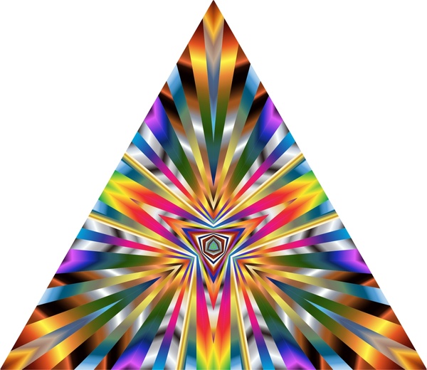 三角形上的多彩錯覺圖案插圖
