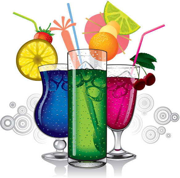 المشروبات الملونة الرسومات المتجهة