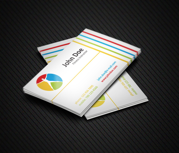 Colorful Fitness Business Cards