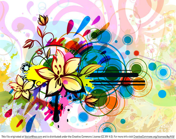 plano de fundo colorido florais vetoriais
