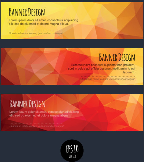 coloridas formas geométricas vector banners