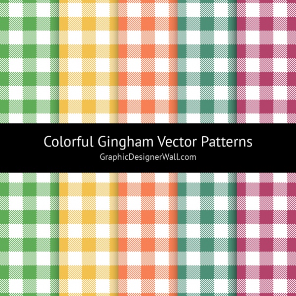 modelli vettoriali gingham colorati