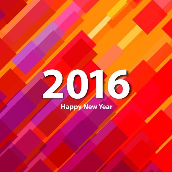 cartão de feliz ano novo 2016 colorido
