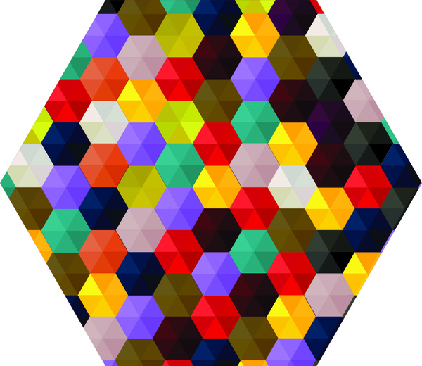 カラフルな六角形