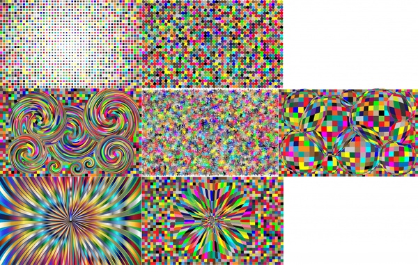 다채로운 환상 만화경 패턴 세트