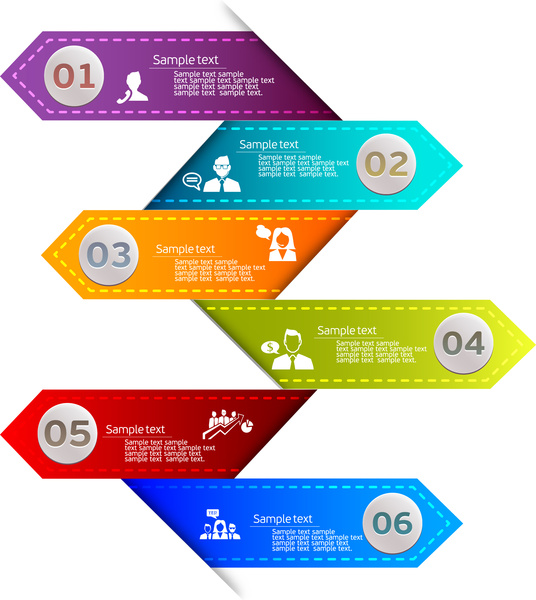ilustração de infográfico diagrama de vetores de etiquetas de couro colorido