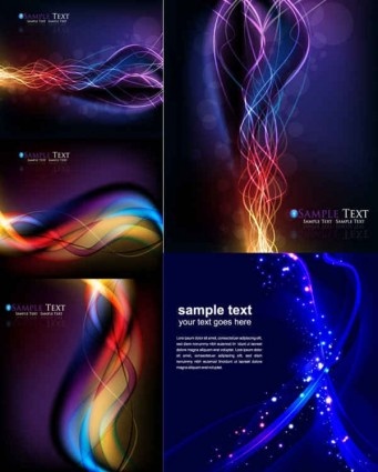 vetores de gráficos coloridos luz dinâmica de fundo escuro