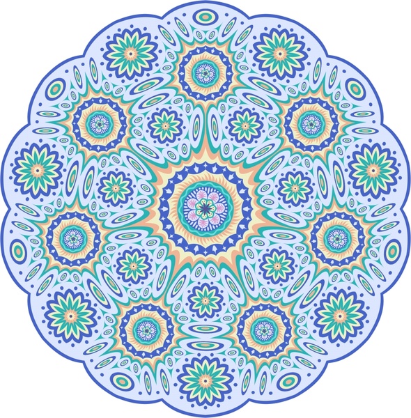 Ilustración de vector de mandala colorido patrón círculo