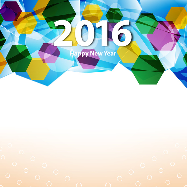 cartão de ano novo colorido 2016