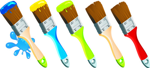 Colorful Paint Elements Art Vector