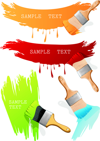 Colorful Paint Elements Art Vector Colorful Paint Elements Art Vector