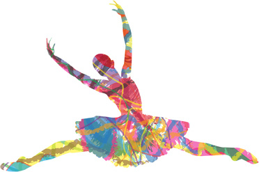 pintura colorida con la niña bailando vector