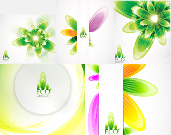 カラフルな植物の背景デザインのベクトル