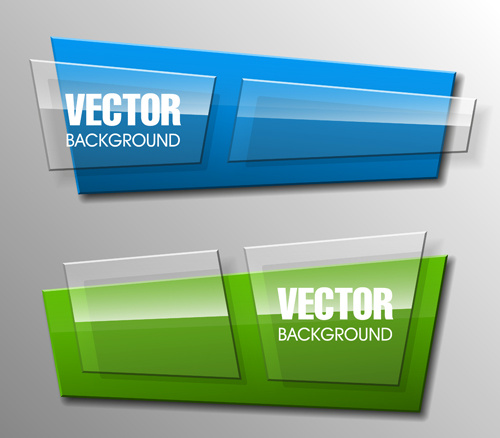 Colorful forma con vetro banner vector set