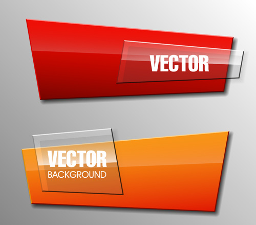 Colorful forma con vetro banner vector set