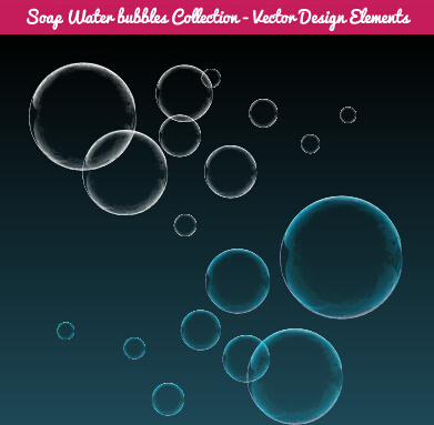 burbujas de agua de jabón colorido vector set