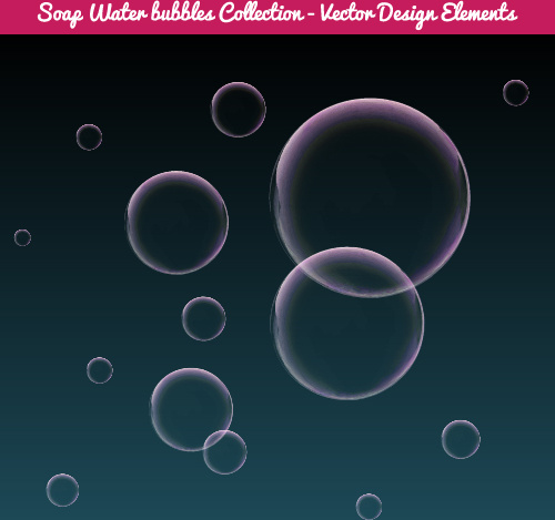 burbujas de agua de jabón colorido vector set