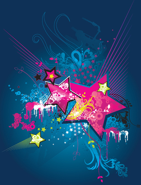 Colorful Stars Background Art Vector Colorful Stars Background Art Vector