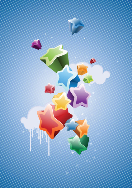 Colorful Stars Background Art Vector Colorful Stars Background Art Vector
