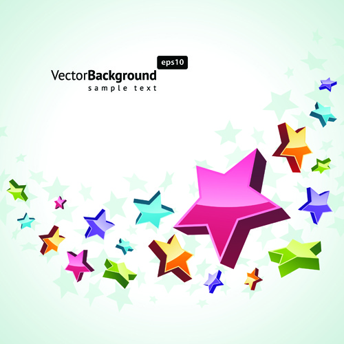 conjunto de estrelas coloridas com vector backgrounds