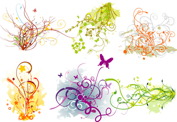 swirls berwarna-warni vektor seni grafis