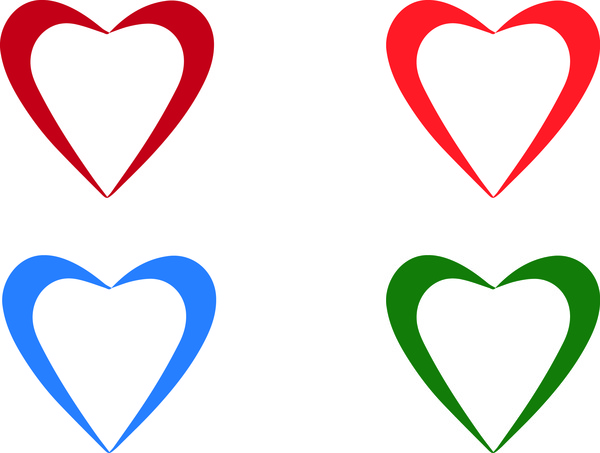 corações coloridos vector