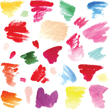 inchiostro dell'acquerello colorato pennelli vettoriali