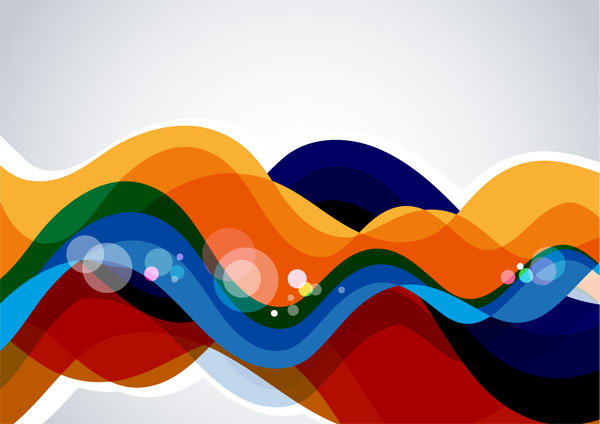 五顏六色的波浪抽象背景