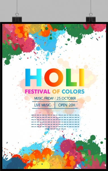 Desain berwarna-warni grunge warna festival poster