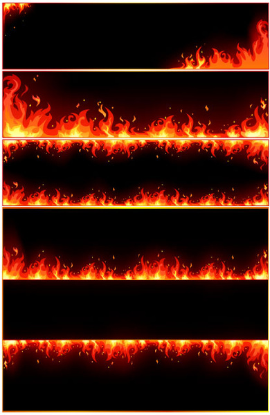 Combustion Flame Border Vector