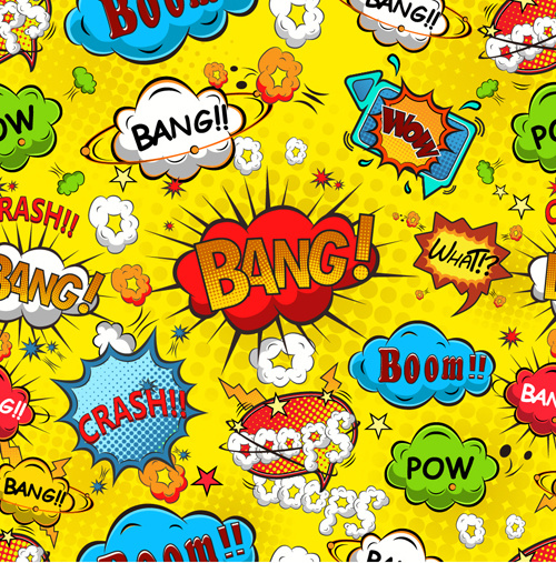 balões de fala em quadrinhos explosão vetor padrão sem emenda