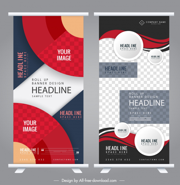 perusahaan banner template abstrak warna-warni desain vertikal modern