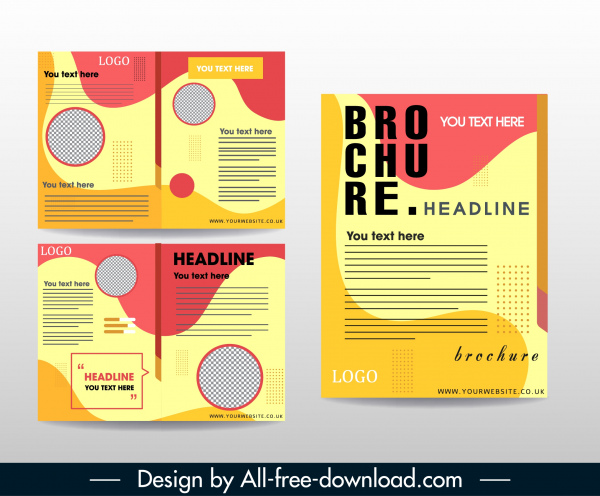 template brosur perusahaan abstrak dekorasi warna-warni modern