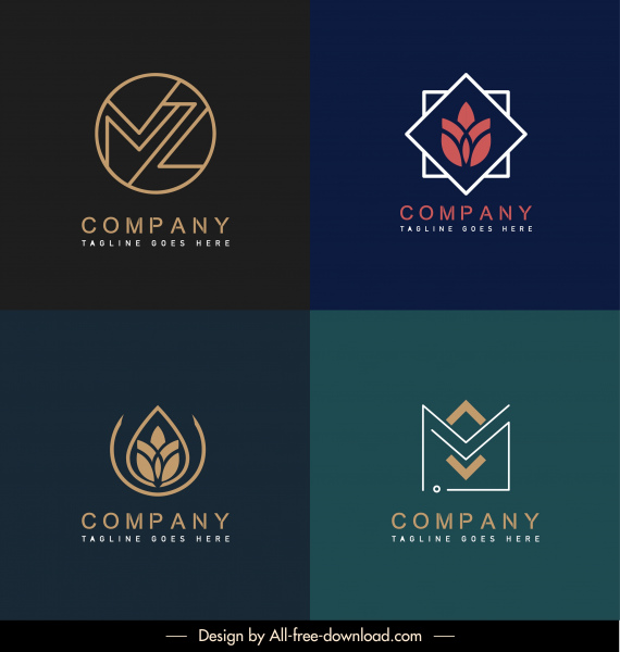 логотип компании шаблоны плоские цветочные символы дома